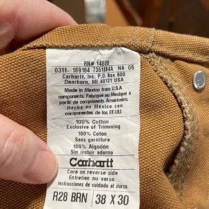 Men’s Carhartt overalls, 38 x30